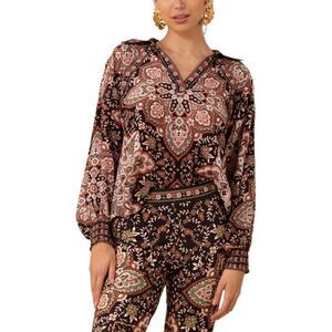 Hale Bob Womens Braelynn Silk Top